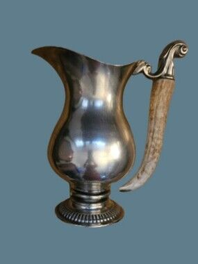 *Vagabond House Large Pewter Pitcher with Faux Resin Antler Handle